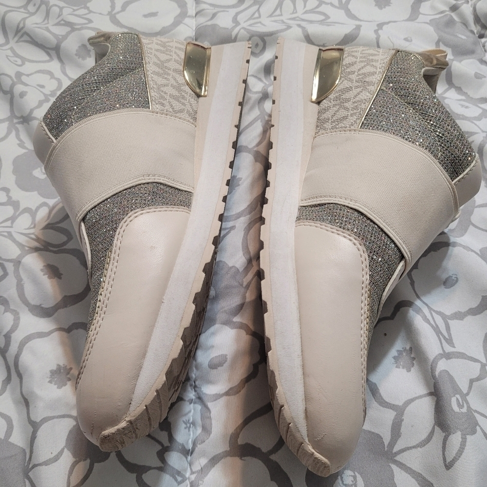 Michael Kors Teddi Trainer Shoes Size 9 Cream Gold limited edition - Picture 4 of 8